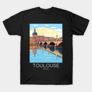 A Pop Art Travel Print of Toulouse - France T-Shirt